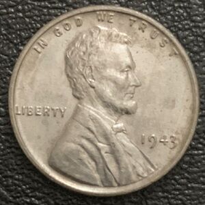 USA 1 cent  Lincoln Wheat Penny 1943-MS without a mint mark